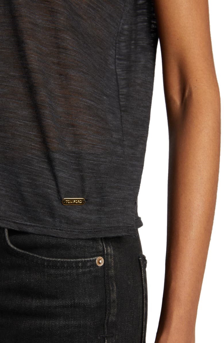 TOM FORD Slub Cotton Blend Jersey T-Shirt, Alternate, color, Black