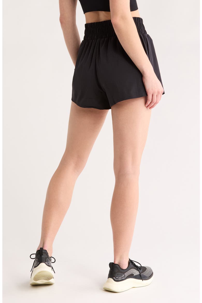 Interval High Waist Flowy Shorts, Alternate, color, BLACK