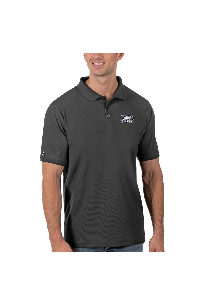 ANTIGUA Men's Antigua Anthracite Georgia Southern Eagles Legacy Pique Polo, Main, color, 