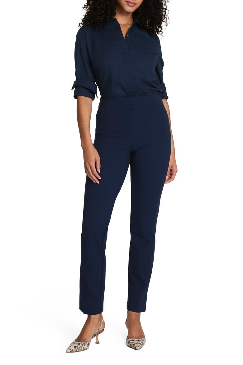 SPANXsupersmooth™ PerfectFit Ponte Slim Straight Pant, Alternate, color, TIMELESS NAVY