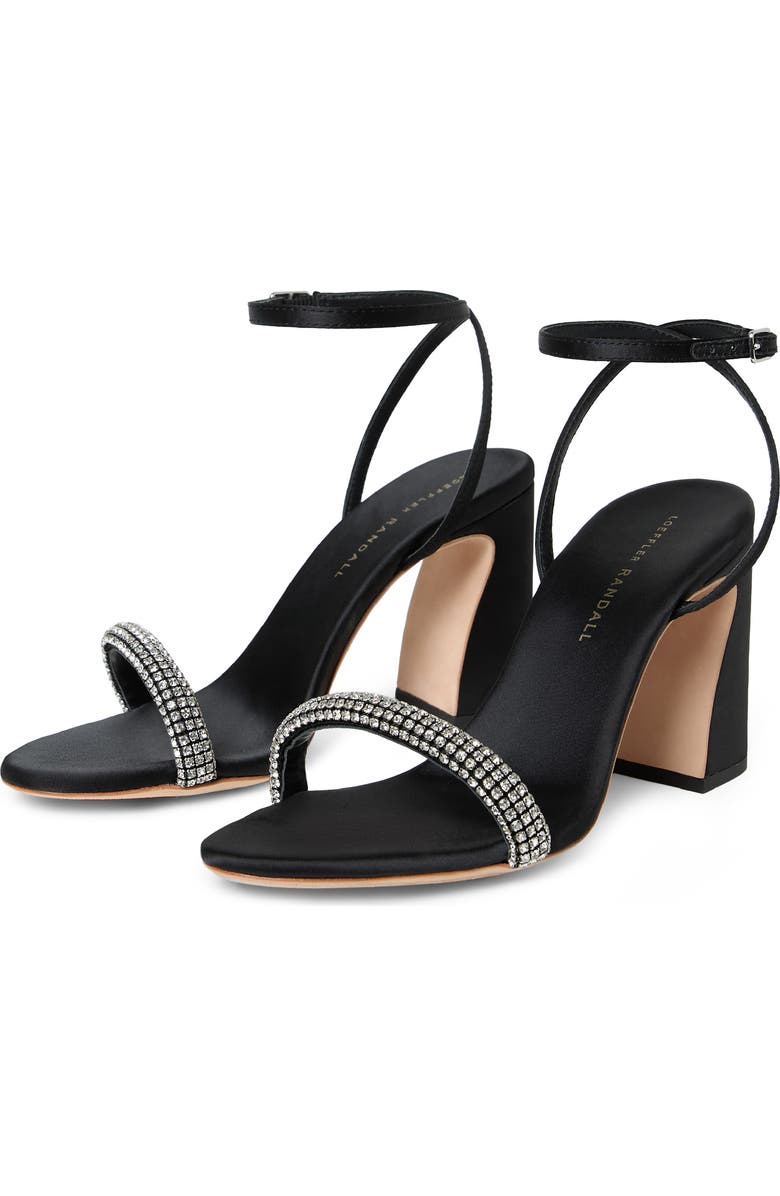Loeffler Randall Malia Ankle Strap Sandal, Alternate, color, Black/ Diamond