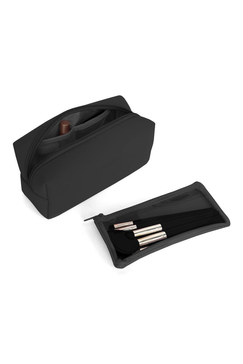 Loaf Cosmetic Bag with Zip Pouch, Alternate, color, BLACK