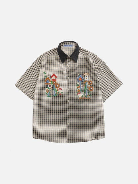 Plaid Embroidery Shirt