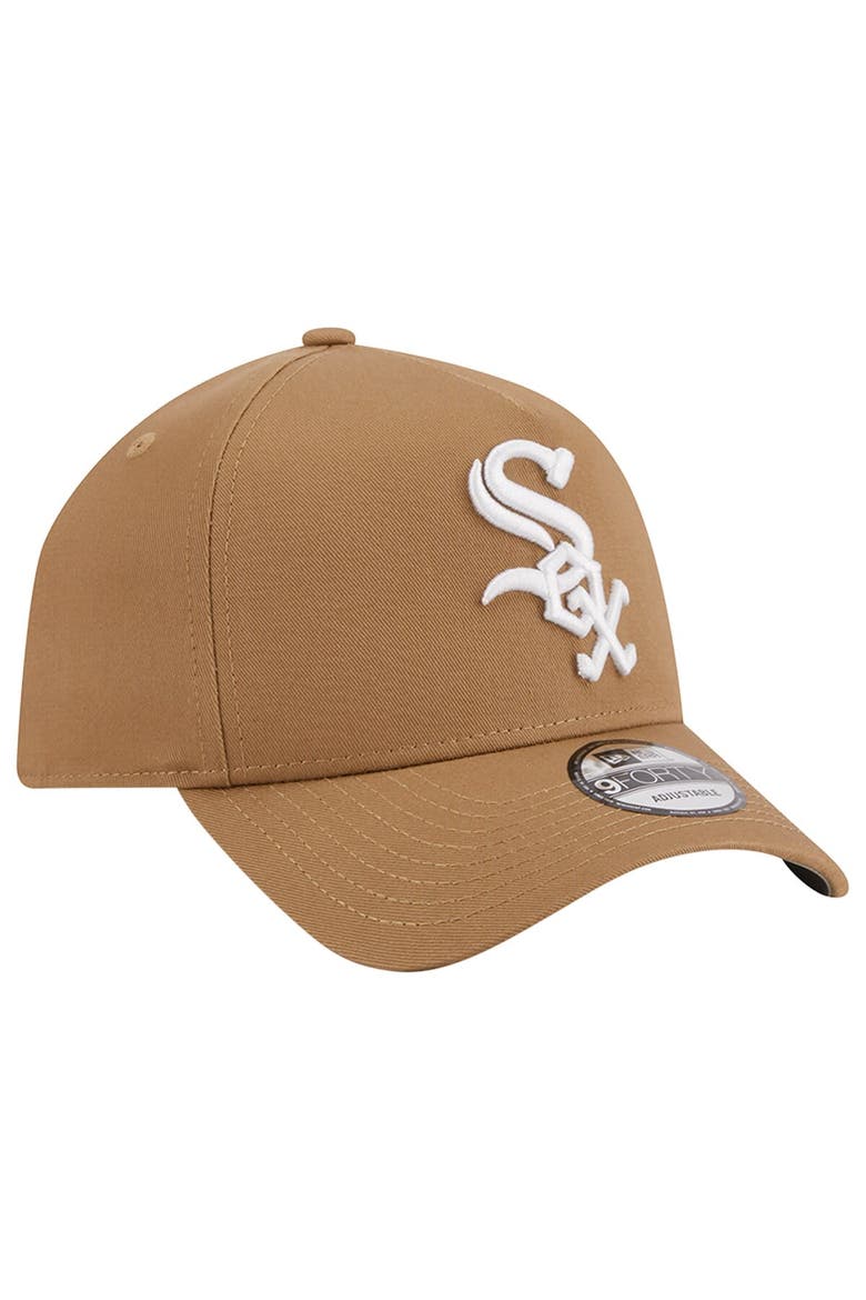 Men's New Era Khaki Chicago White Sox A-Frame 9FORTY Adjustable Hat, Alternate, color, Khaki