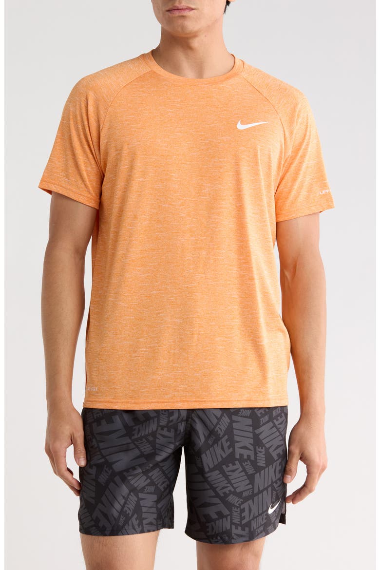 Heathered Hydroguard Swim T-Shirt, Main, color, BRIGHT CERAMIC