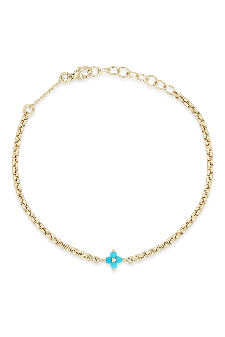 14K Gold Turquoise Quad Bracelet, Alternate, color, 14K YELLOW GOLD / TURQUOISE