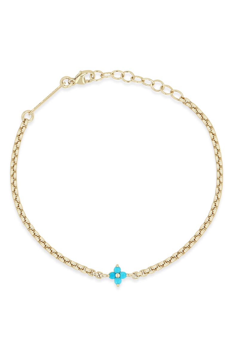 Zoë Chicco 14K Gold Turquoise Quad Bracelet, Alternate, color, 14K Yellow Gold / Turquoise
