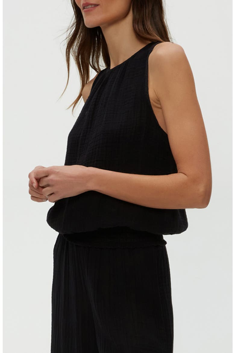 Janelle Tie Neck Tank, Alternate, color, BLACK