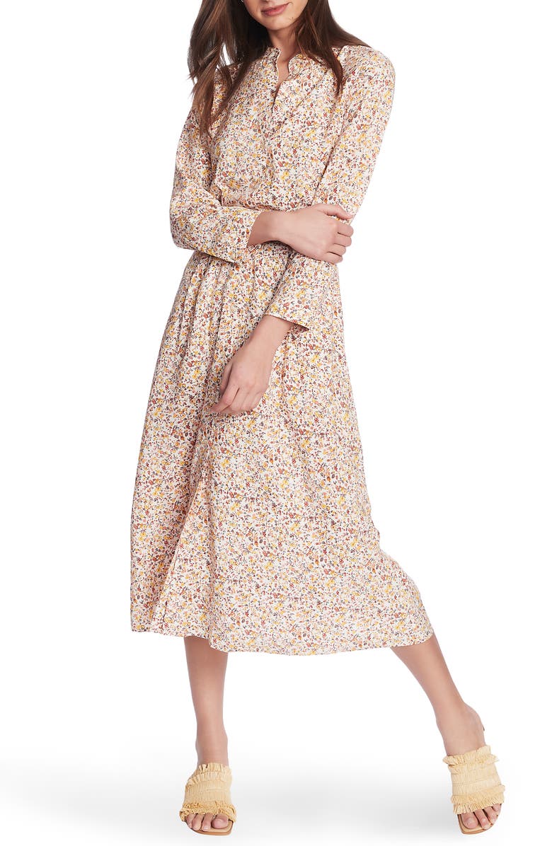 Court & Rowe Woodland Ditzy Long Sleeve Midi Shirtdress, Main, color,