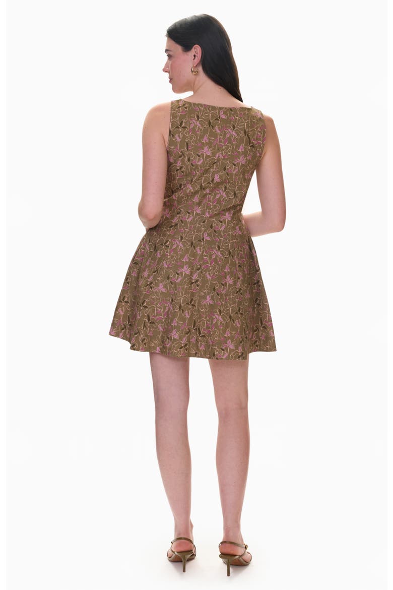 Madelyn Seamed Mini Dress, Alternate, color, Olive Multi