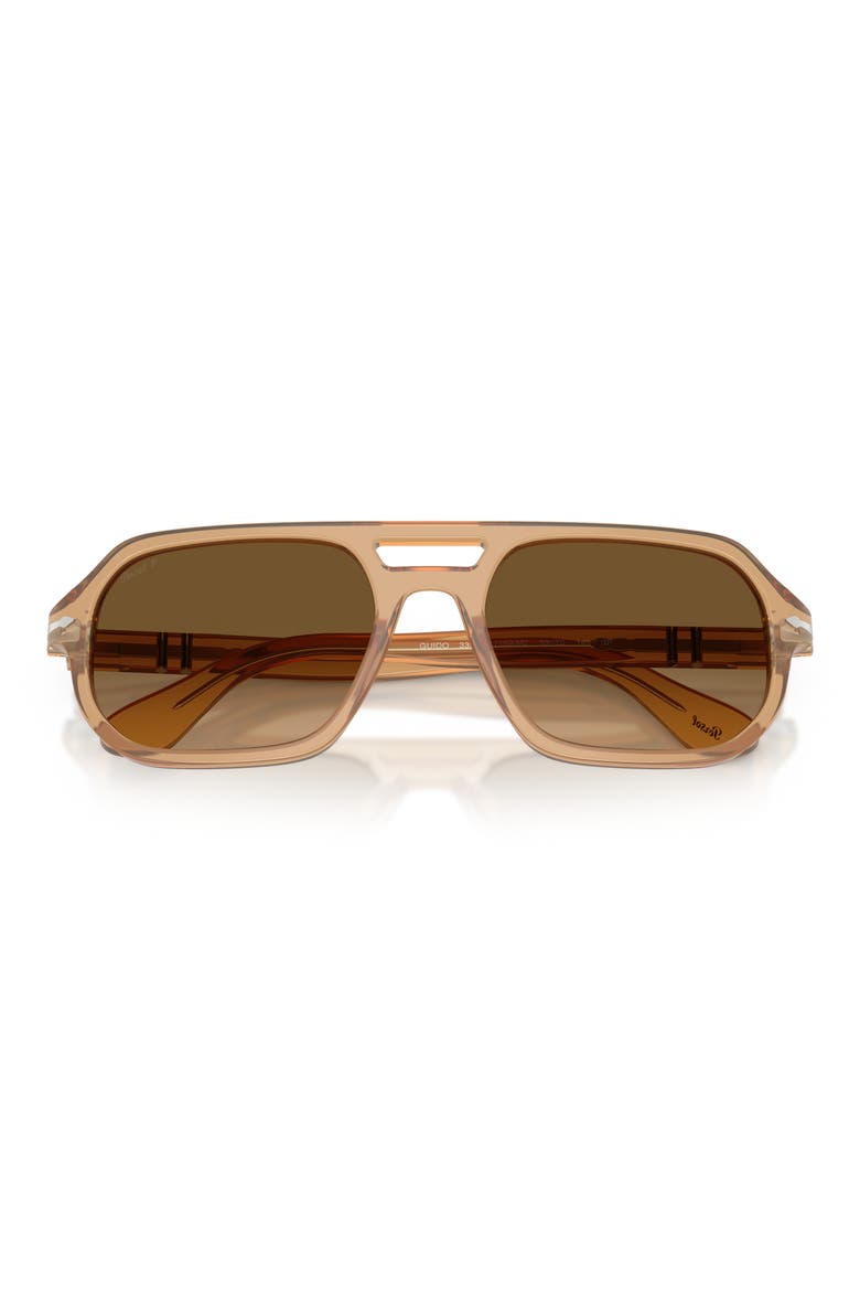 Guido 56mm Gradient Polarized Pillow Sunglasses, Alternate, color, OPAL BEIGE / GRADIENT BROWN
