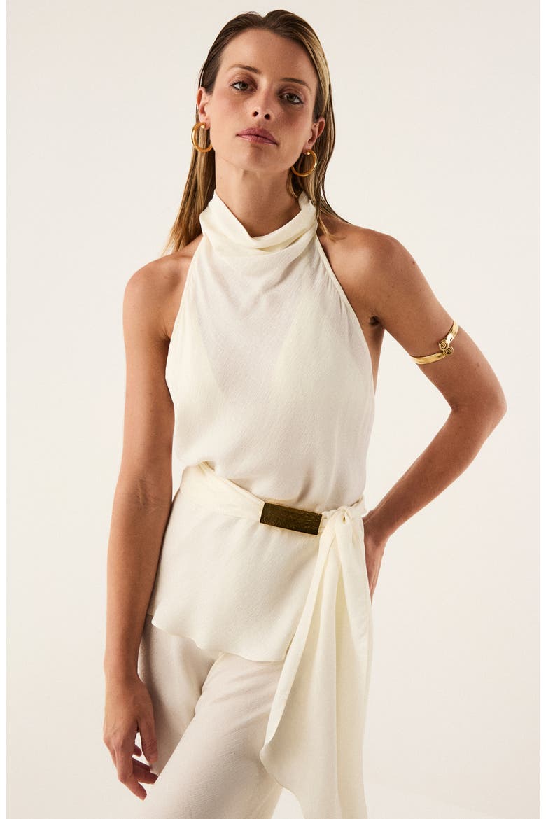 Ro Semisheer Halter Cover-Up Top, Alternate, color, OFF WHITE