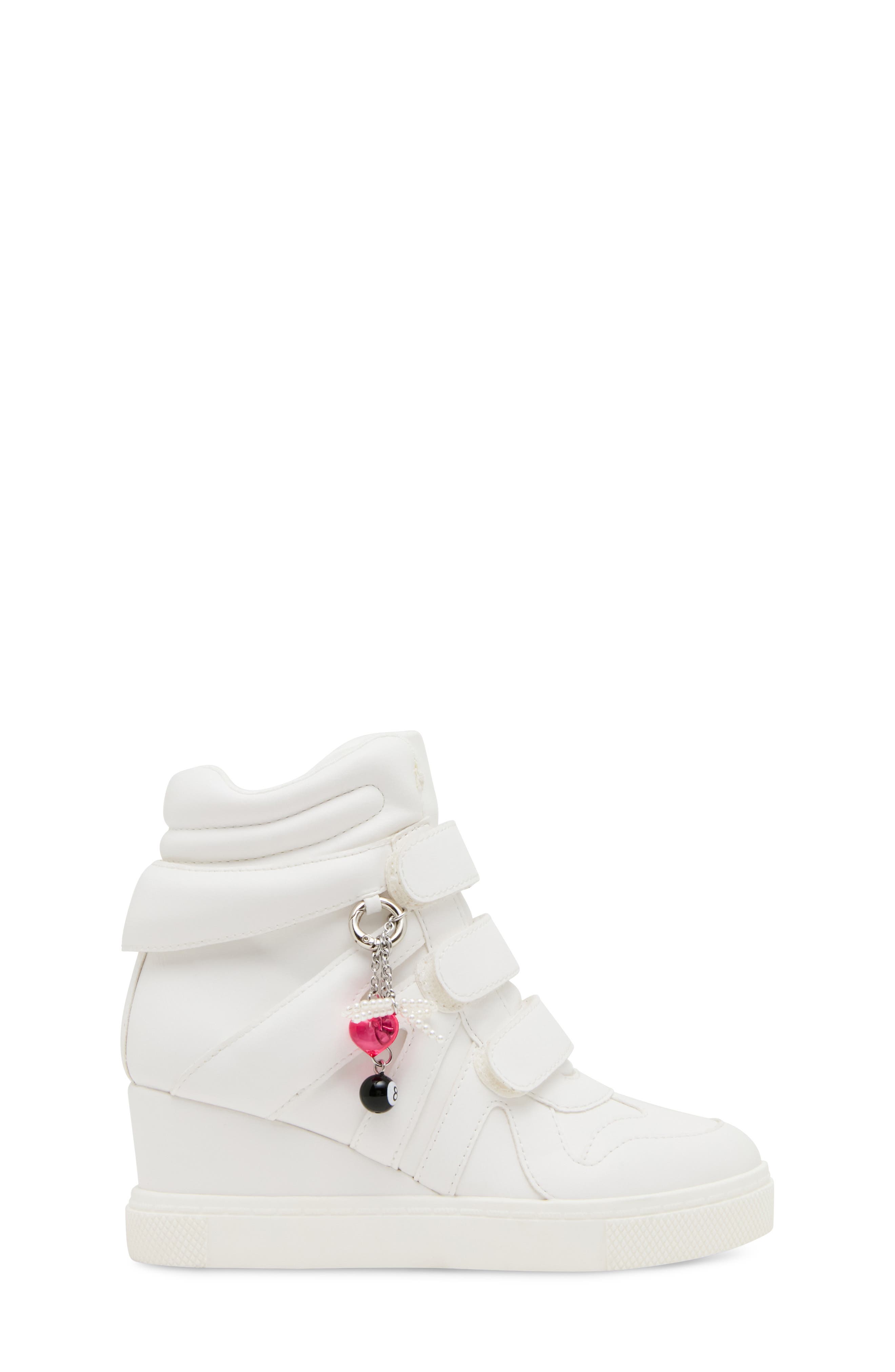 Kids' Jmavis High Top Wedge Sneaker, Alternate, color, WHITE