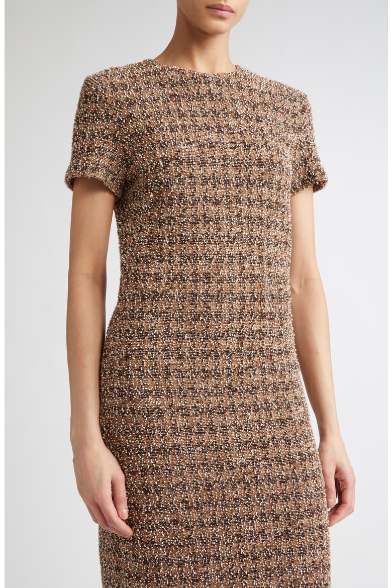Giugno Bouclé Jersey Sheath Dress, Alternate, color, CAMEL