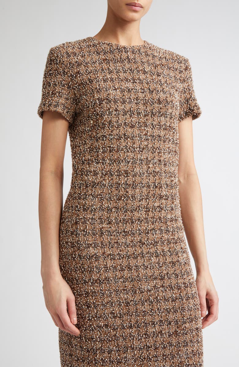 Max Mara Giugno Bouclé Jersey Sheath Dress, Alternate, color, Camel