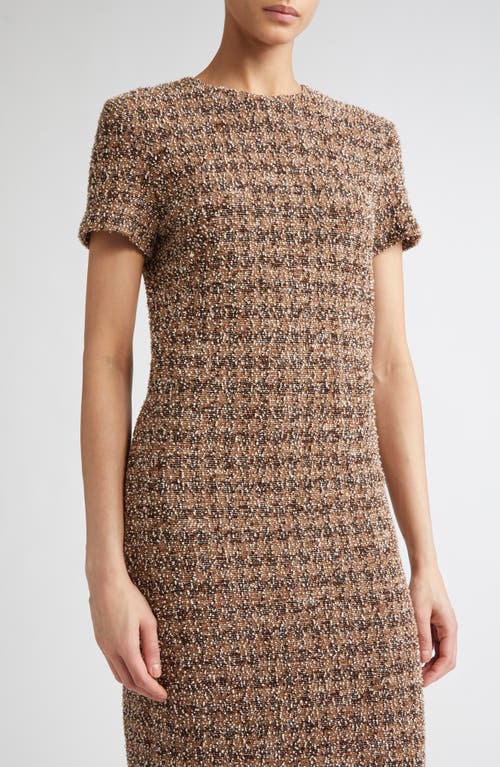 Max Mara Giugno Cotton And Wool-blend Midi Dress In Brown
