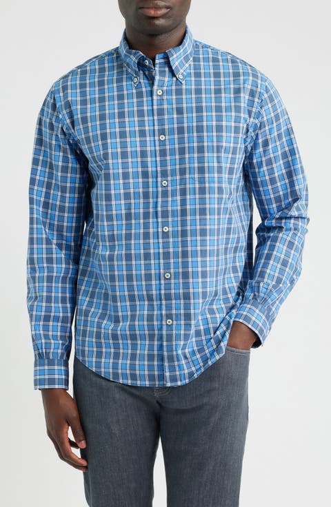Friday Plaid Cotton Poplin Button-Down Shirt