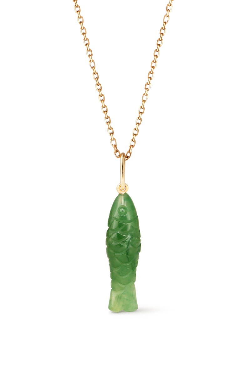 Ana Luisa Solid Yellow Gold - Gemstone Fish Necklace, Main, color, Gold
