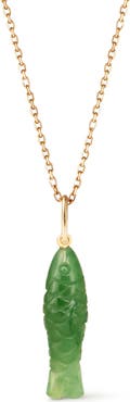 Ana Luisa Solid Yellow Gold - Gemstone Fish Necklace