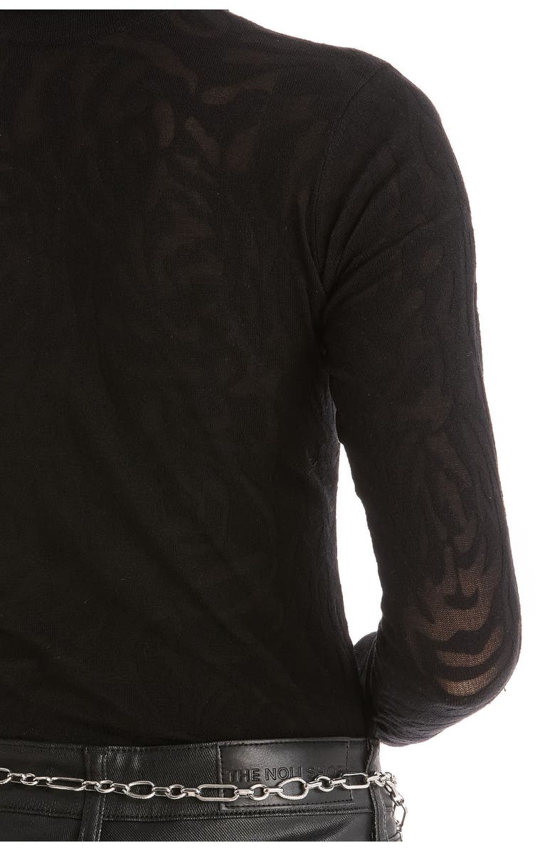 The Noli Shop Alina Rose Turtleneck Top, Alternate, color, Black