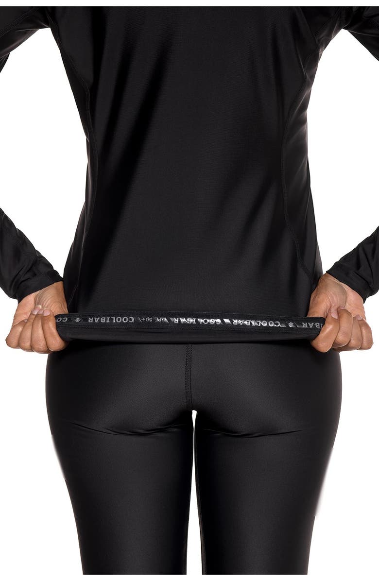 Coolibar Women's Lightweight Swim Shirt with Long Sleeves, UPF 50+ Sun Protection, Hightide Lite, Alternate, color, Black