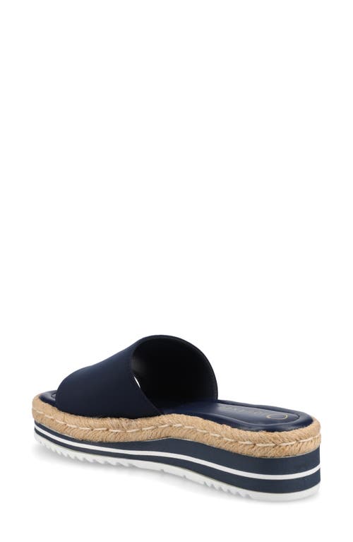 Shop Journee Collection Rosey Wedge Sandal In Navy