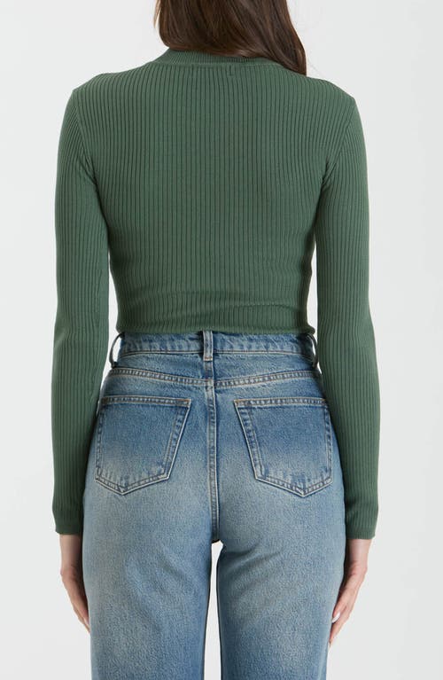 Blu Pepper High Neck Knit Top In Green