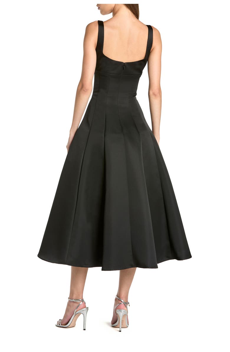 Mac Duggal A-Line Midi Dress With Embellished Flower, Alternate, color, Black Gold