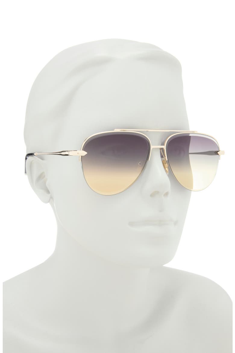 High Key Gem 59mm Gradient Aviator Sunglasses, Alternate, color, GOLD/ BLACK GOLD
