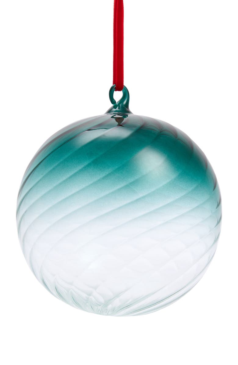 Rachel Parcell Swirl Glass Ornament, Main, color, 