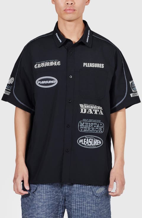 Terror Oversize Short Sleeve Button-Up Shirt