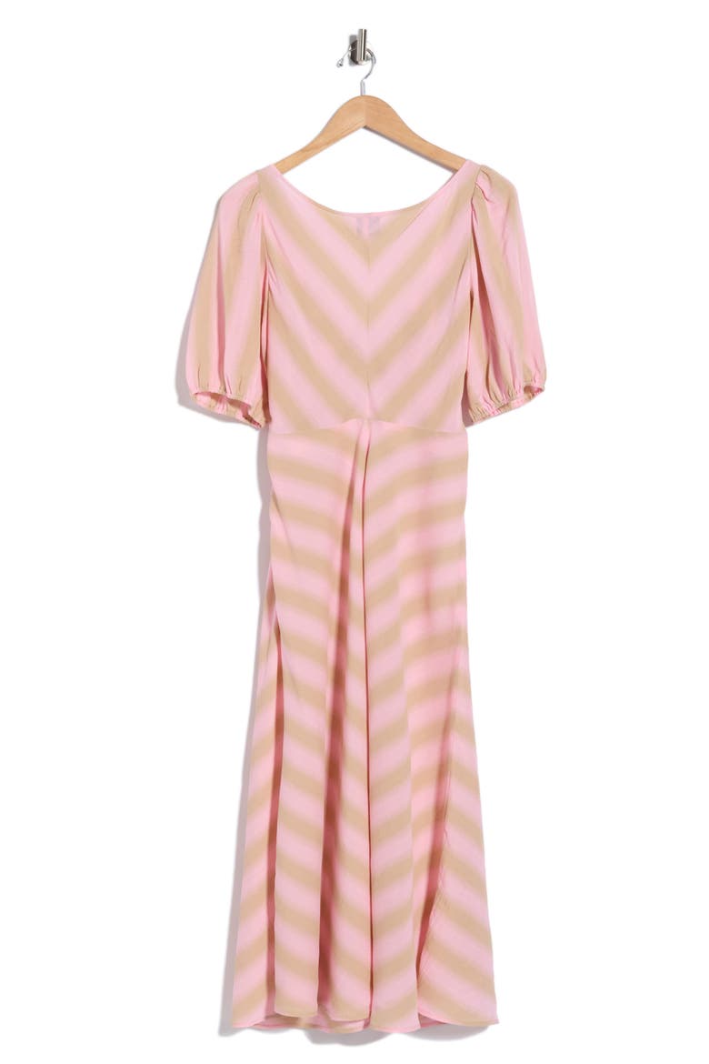 Twist Front Puff Sleeve Dress, Alternate, color, PINK
