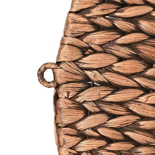 Happimess Annulus 3-shelf Circular Handwoven Hyacinth Wall Rack In Brown