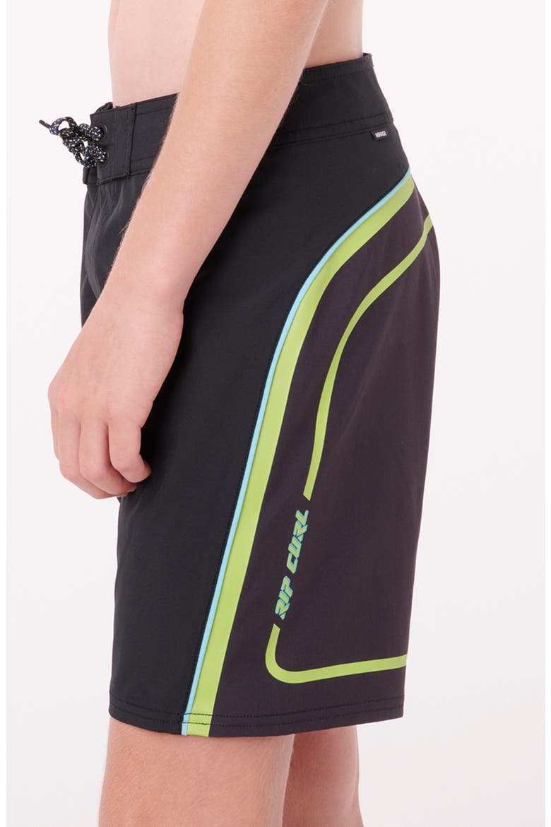 Kids' Mirage Daily Dose Board Shorts, Alternate, color, BLACK/ LIME