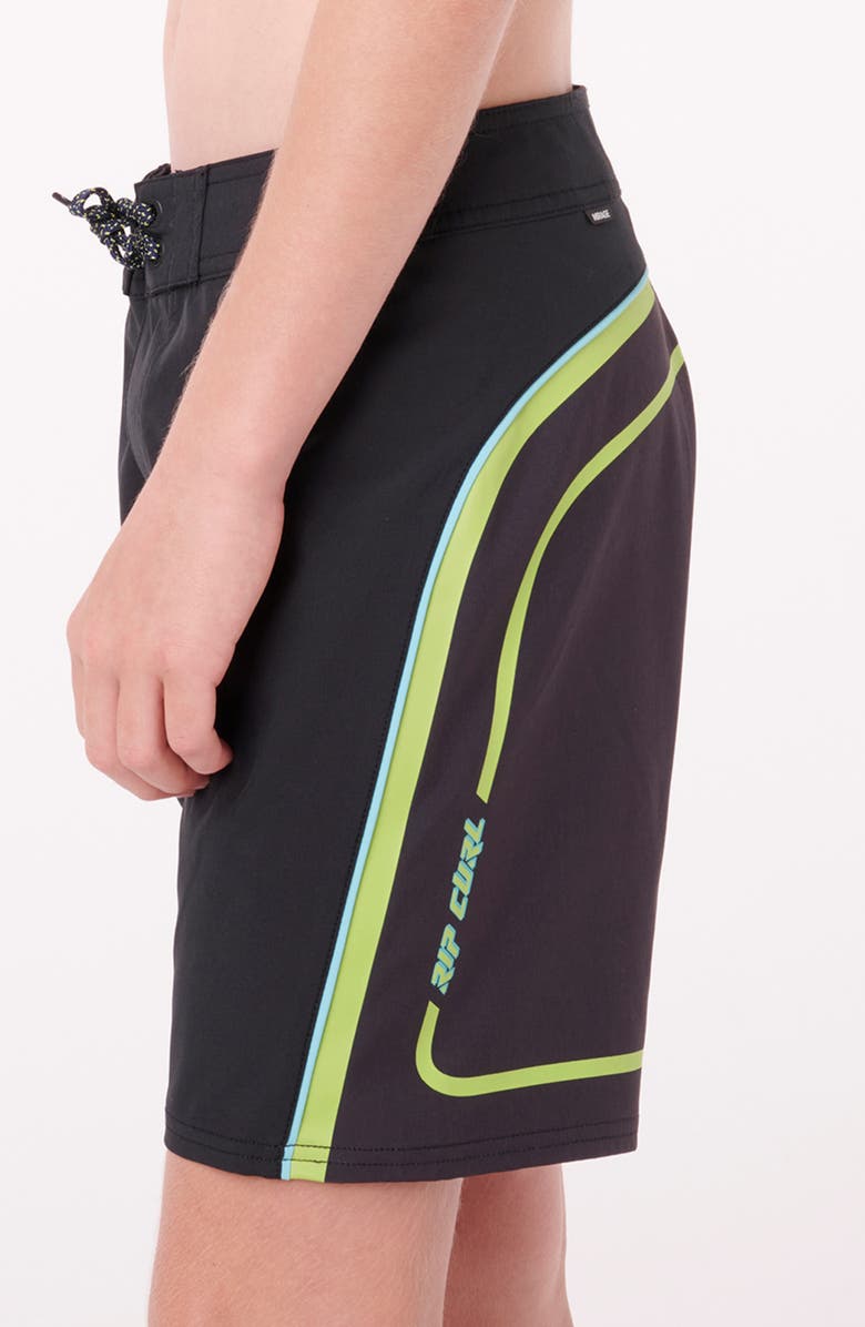 Rip Curl Kids' Mirage Daily Dose Board Shorts, Alternate, color, Black/ Lime
