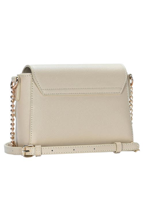 Madison West Flip Lock Flap Crossbody Bag In Sand