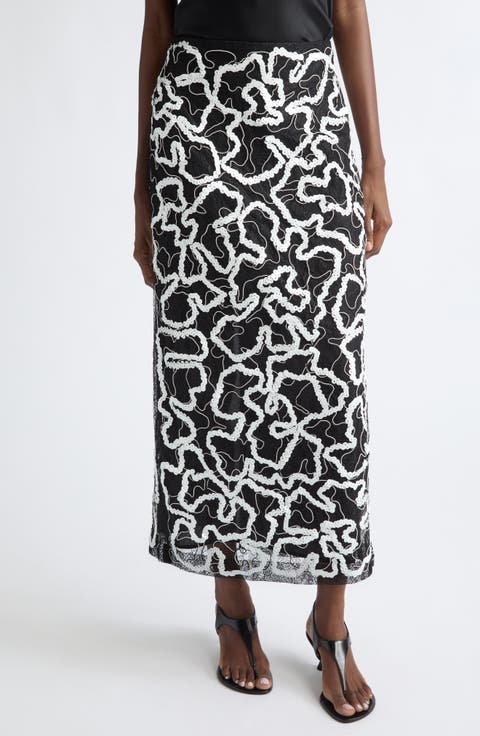 Maite Sequin Embellished Lace Skirt