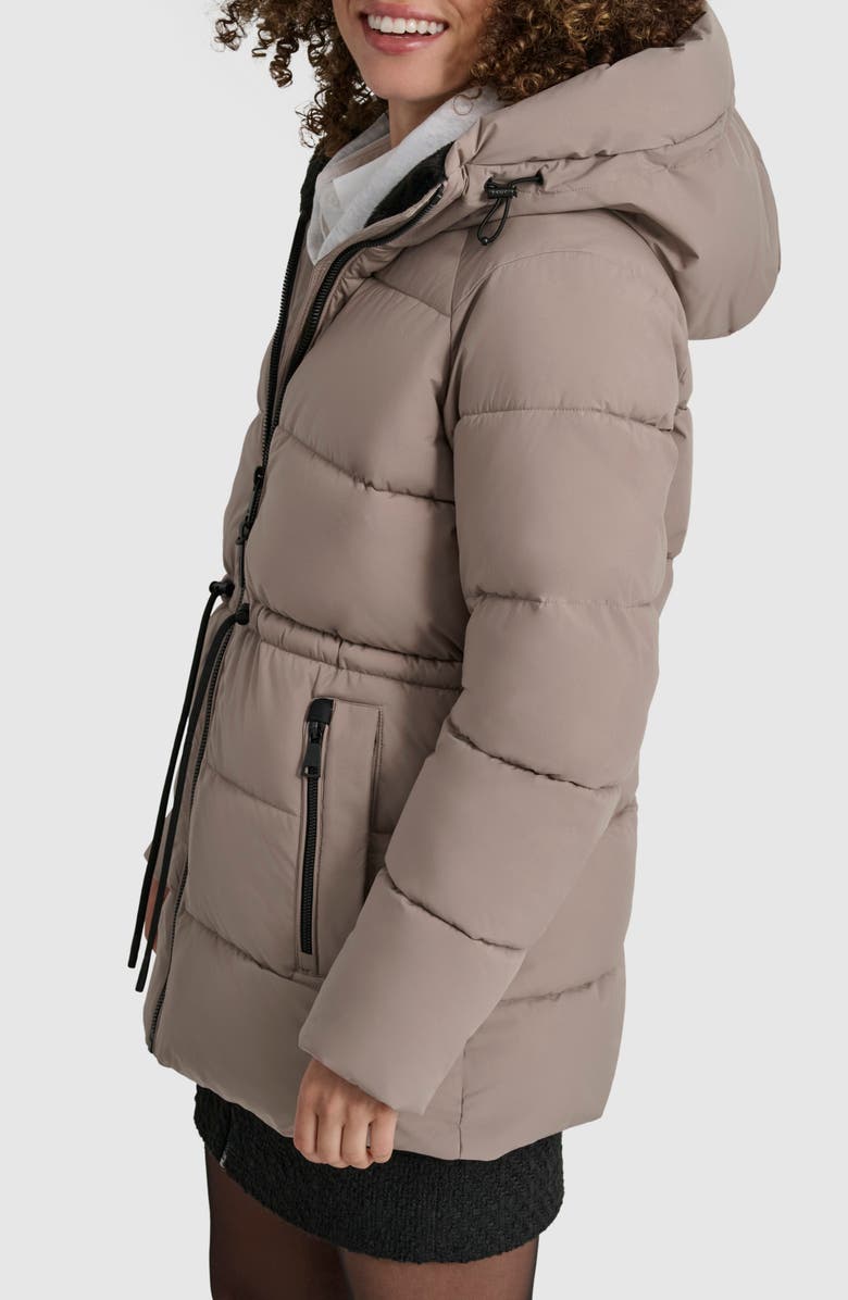 DKNY Stretch Puffer Jacket, Alternate, color, Thistle