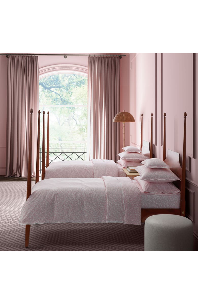 Matouk Margot 500 Thread Count Cotton Percale Set of 2 Pillowcases, Alternate, color, Blush