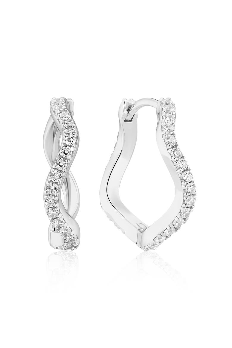 Earrings Ellera Waves, Main, color, 925 Sterling Silver