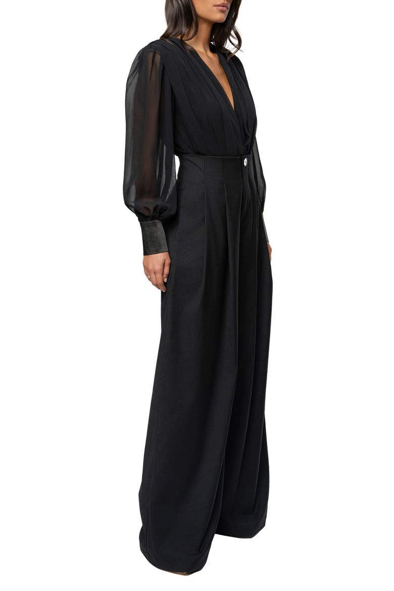 Pleated Wide Leg Pants, Alternate, color, BLACK