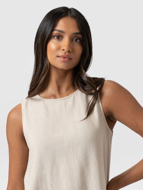 Saint + Sofia Corinne Linen Tunic In Beige