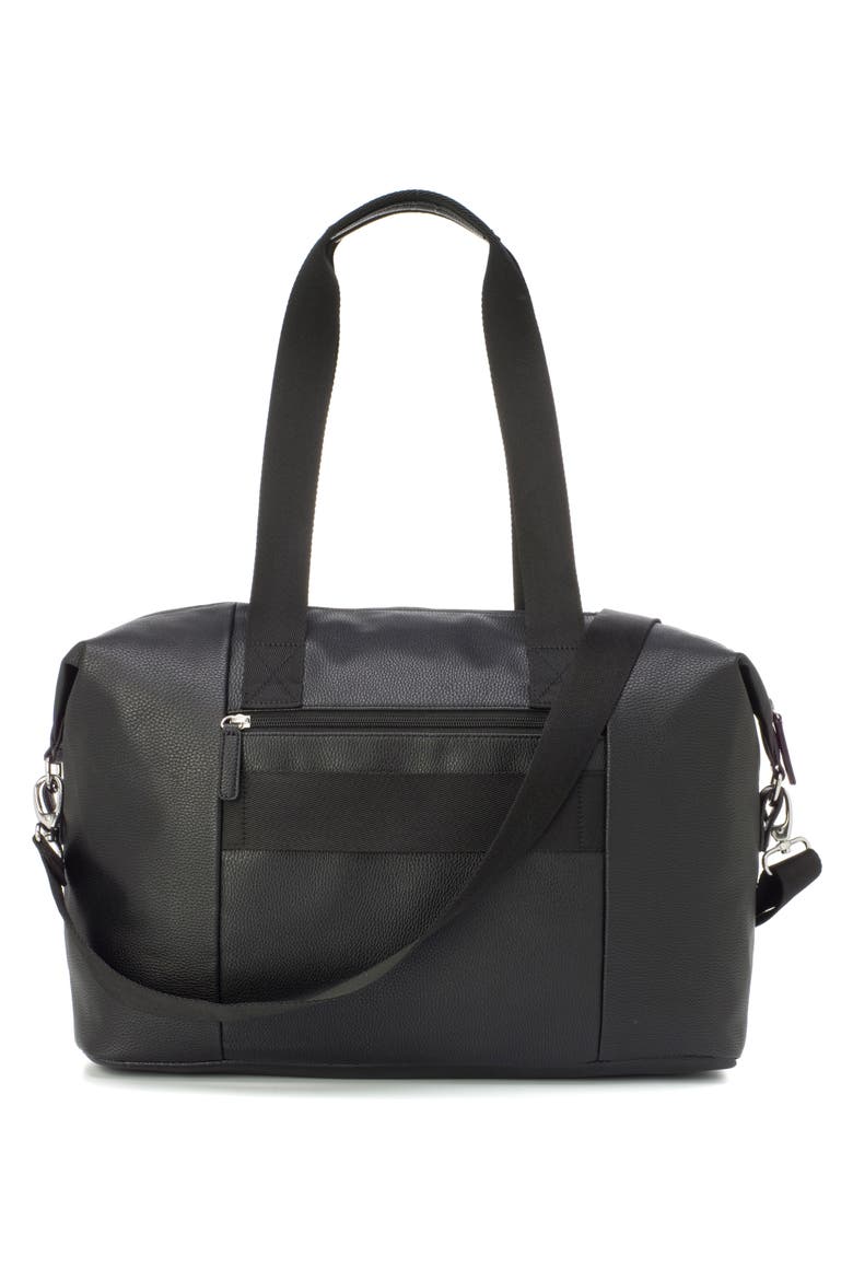 Stef Faux Leather Diaper Bag, Alternate, color, BLACK