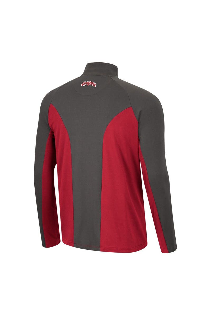 COLOSSEUM Men's Colosseum Crimson/Charcoal Washington State Cougars Two Yutes Raglan Quarter-Zip Windshirt, Alternate, color, Crimson