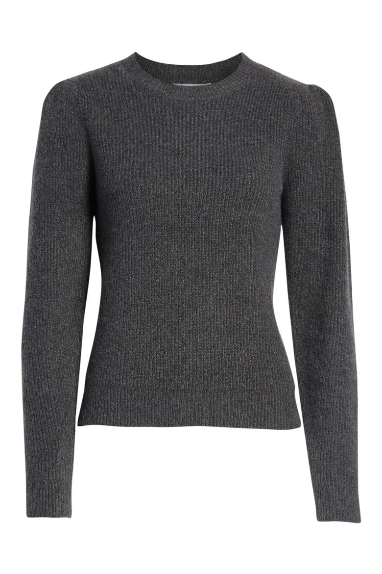 Puff Sleeve Sweater, Alternate, color, GREY DARK CHARCOAL HEATHER