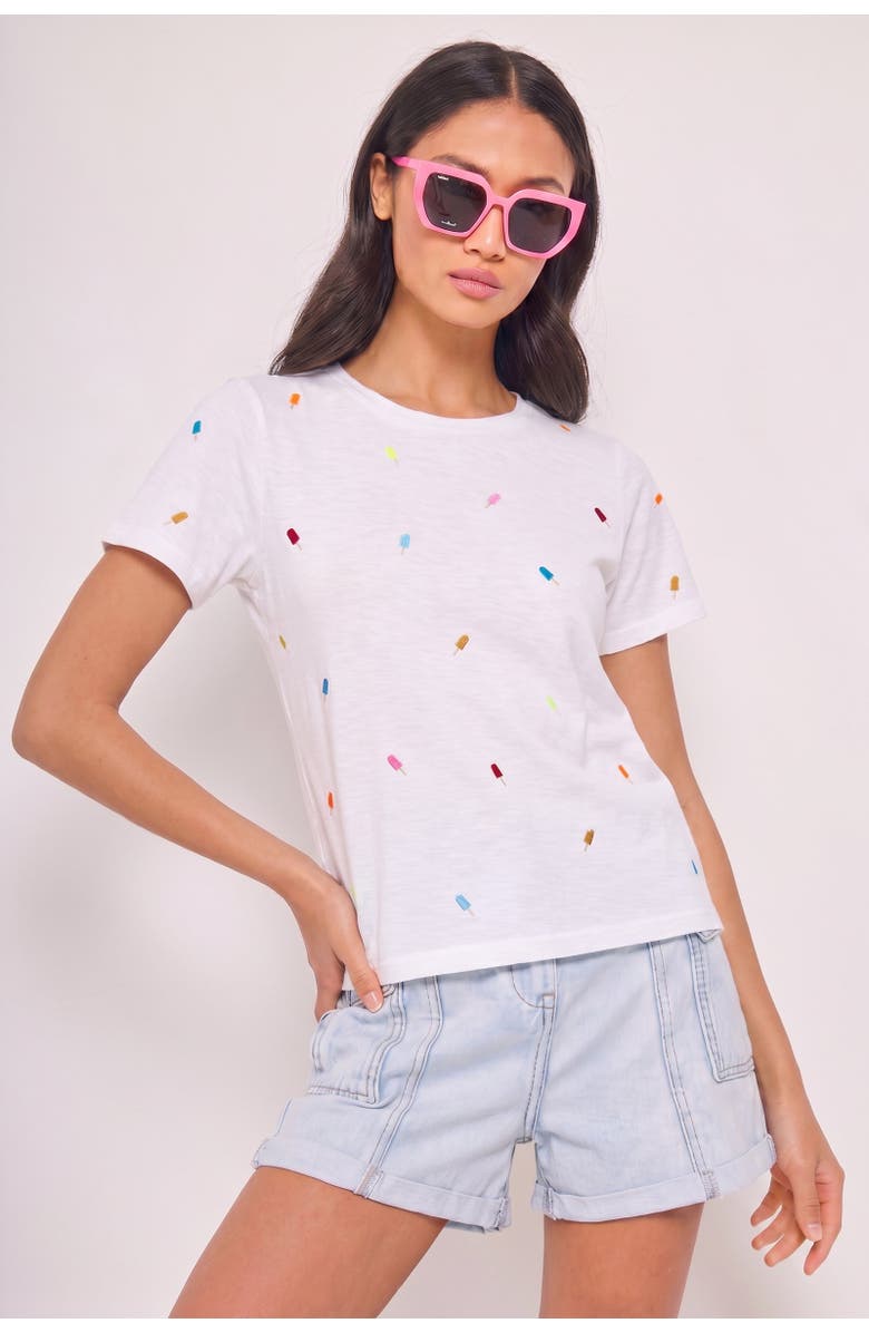 Lisa Todd Full of Flavor Cotton Tee, Main, color, White