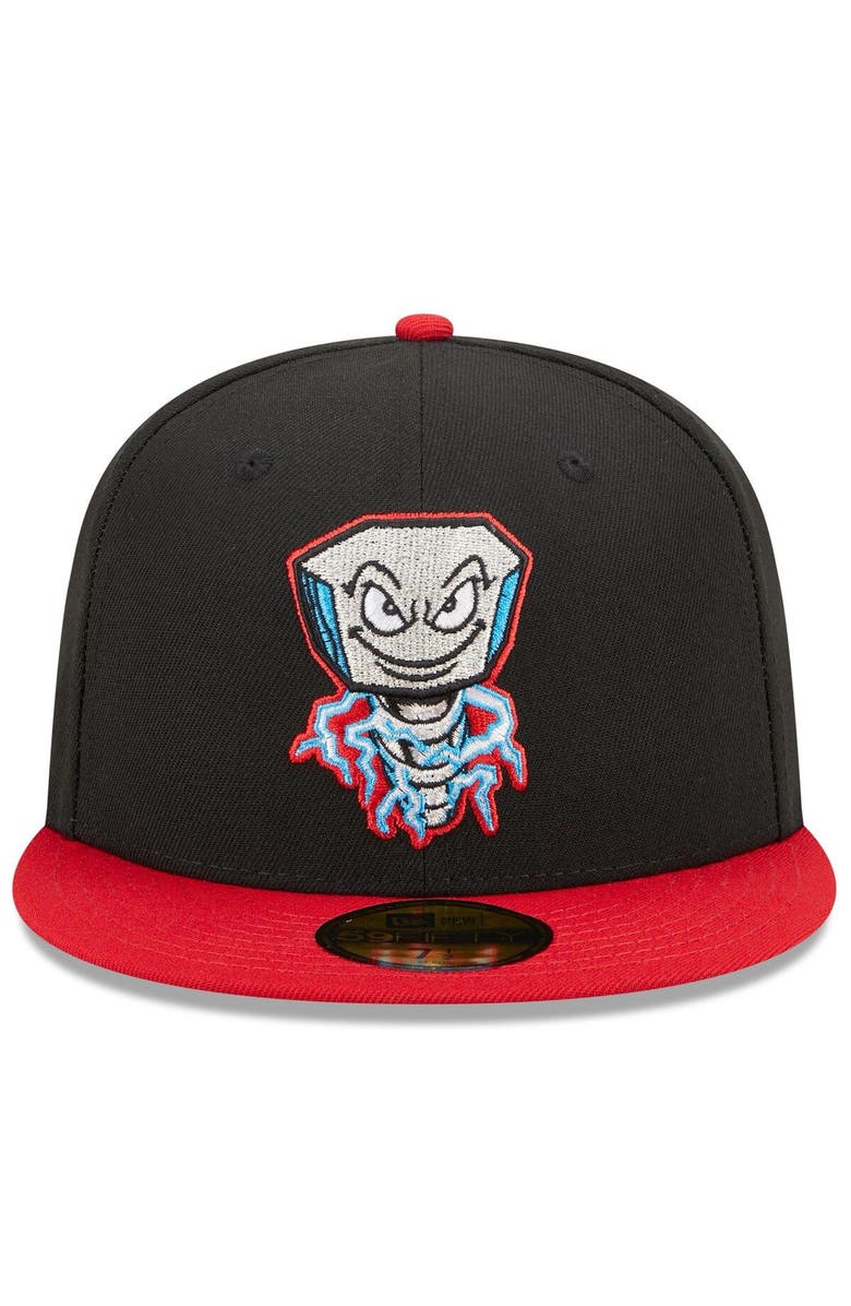 New Era Men's New Era Black/Red Lansing Lugnuts Marvel x Minor League 59FIFTY Fitted Hat, Alternate, color,