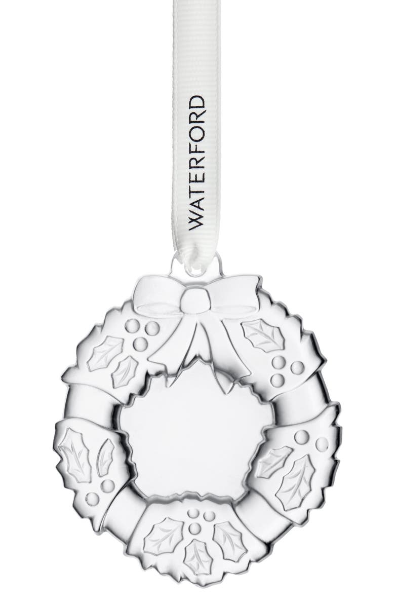 Waterford Mini Wreath Crystal Ornament, Main, color,
