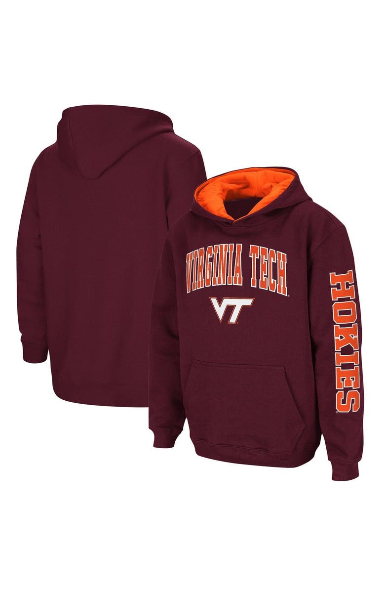 COLOSSEUM Youth Colosseum Maroon Virginia Tech Hokies 2-Hit Team Pullover Hoodie, Main, color,