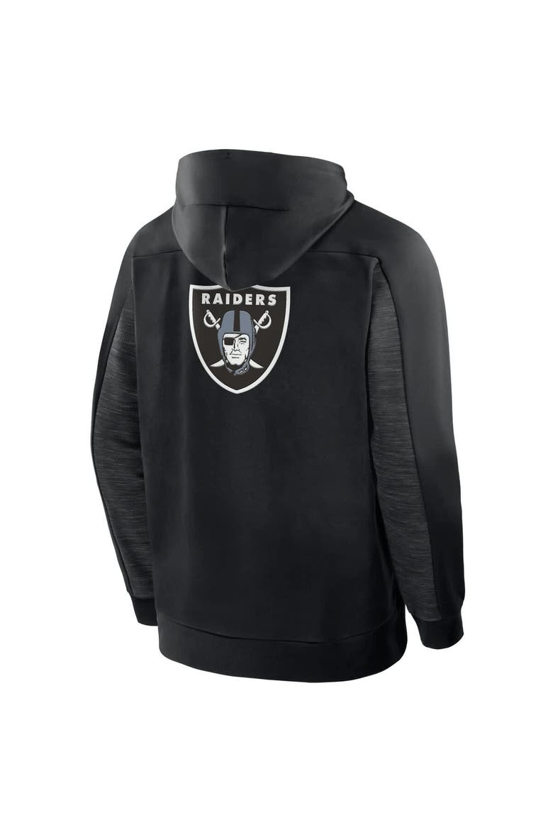 Men's Fanatics Black Las Vegas Raiders Checkdown Pass Full-Zip Hoodie, Alternate, color, Black